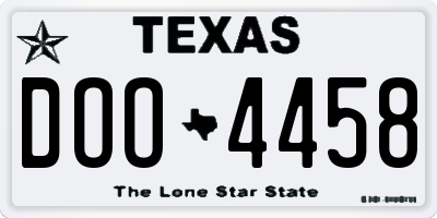 TX license plate DOO4458