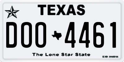 TX license plate DOO4461