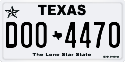 TX license plate DOO4470
