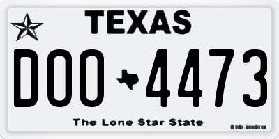 TX license plate DOO4473