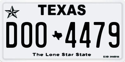 TX license plate DOO4479