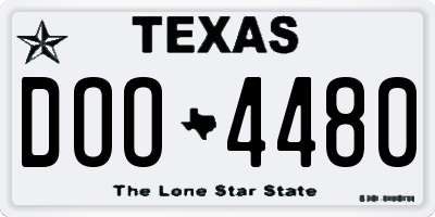 TX license plate DOO4480
