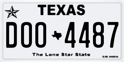TX license plate DOO4487