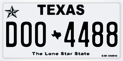 TX license plate DOO4488