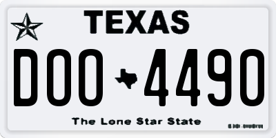 TX license plate DOO4490