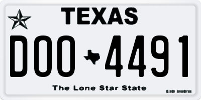TX license plate DOO4491