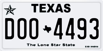 TX license plate DOO4493