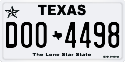 TX license plate DOO4498