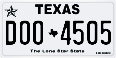 TX license plate DOO4505