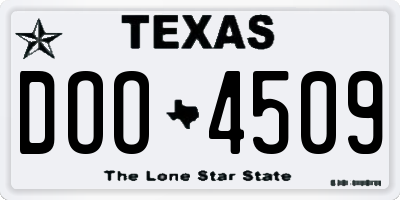 TX license plate DOO4509