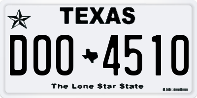 TX license plate DOO4510