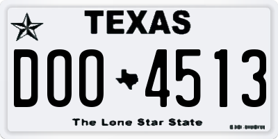TX license plate DOO4513
