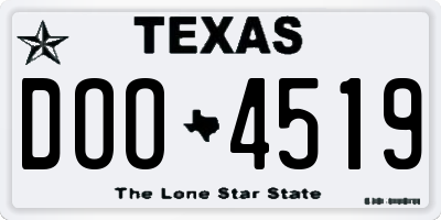 TX license plate DOO4519