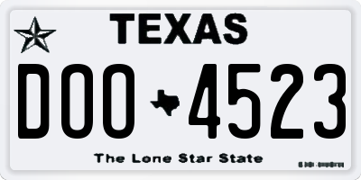 TX license plate DOO4523