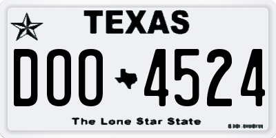 TX license plate DOO4524