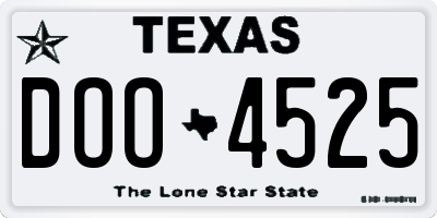 TX license plate DOO4525