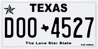 TX license plate DOO4527