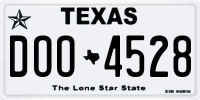 TX license plate DOO4528