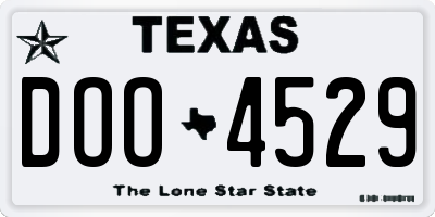 TX license plate DOO4529
