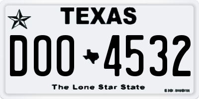 TX license plate DOO4532