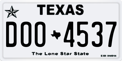 TX license plate DOO4537