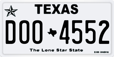 TX license plate DOO4552