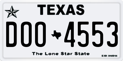 TX license plate DOO4553