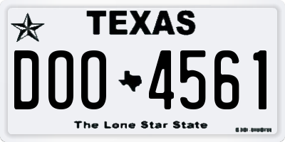 TX license plate DOO4561