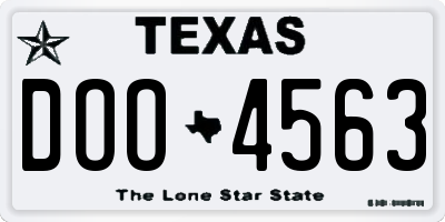 TX license plate DOO4563