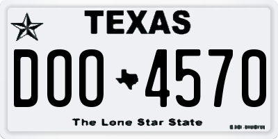 TX license plate DOO4570