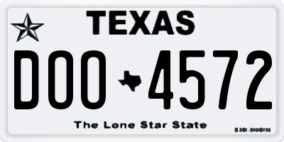 TX license plate DOO4572