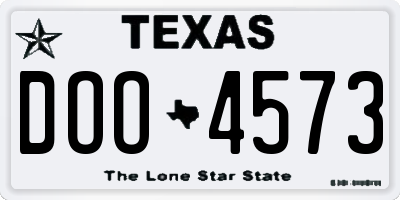 TX license plate DOO4573