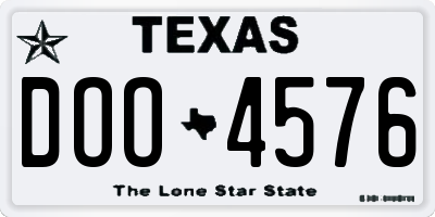 TX license plate DOO4576