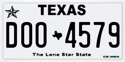 TX license plate DOO4579