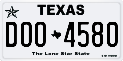 TX license plate DOO4580