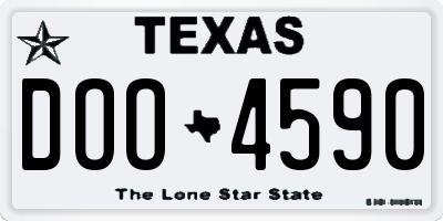TX license plate DOO4590