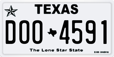 TX license plate DOO4591