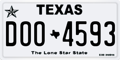 TX license plate DOO4593
