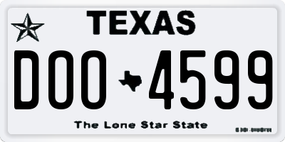 TX license plate DOO4599