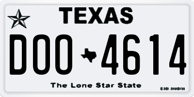 TX license plate DOO4614