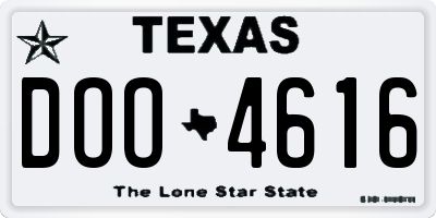 TX license plate DOO4616