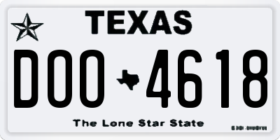 TX license plate DOO4618