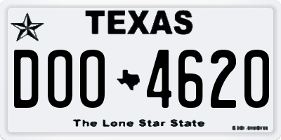 TX license plate DOO4620