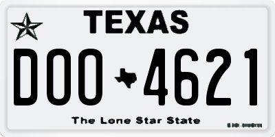 TX license plate DOO4621