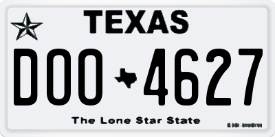 TX license plate DOO4627