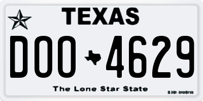 TX license plate DOO4629