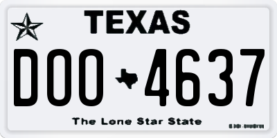 TX license plate DOO4637