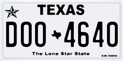 TX license plate DOO4640
