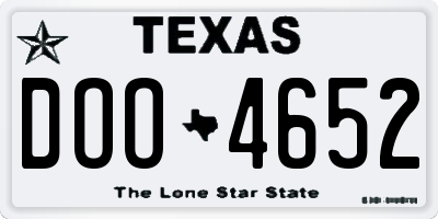 TX license plate DOO4652