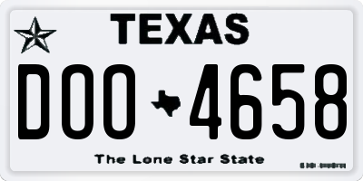TX license plate DOO4658